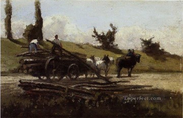 Camille Pissarro Painting - el carro de madera Camille Pissarro